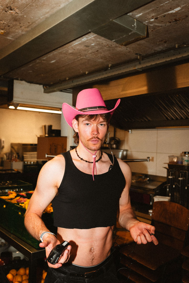 Kristupas Vabalas — portrait in queer nightlife setting, Rotterdam 2024 — Luca van Ruiten